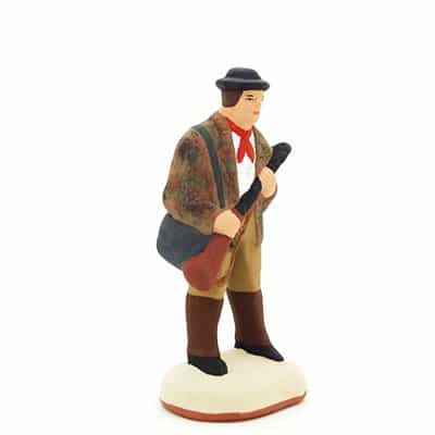 Le chasseur - santon de Provence peint à la main profil