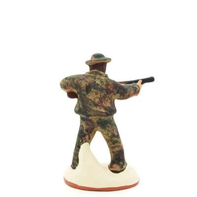 Santon gouache chasseur en action dos