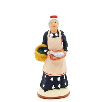 santon peint à la main femme au poisson