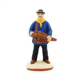 L'homme à la vielle - santon de Provence peint à la main