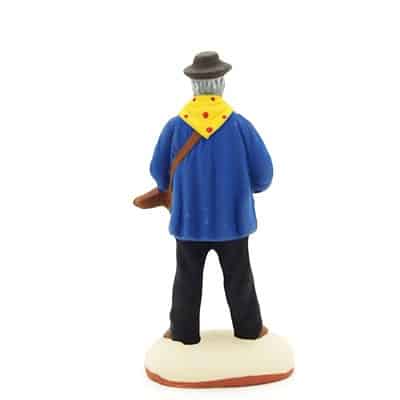 L'homme à la vielle - santon de Provence peint à la main dos