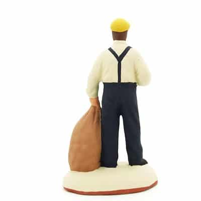 santon de provence peint à la main homme pommes de terre dos