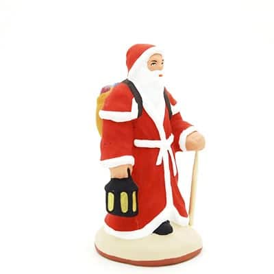 santon de provence peint à la main pere noel profil