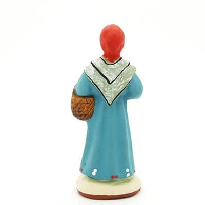 Santon provence peint main femme à l'ail dos