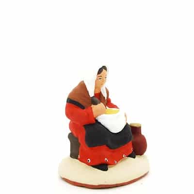 santon de Provence peint a la main femme à l'aïoli profil