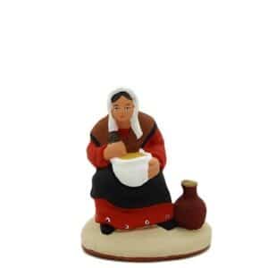 santon de Provence peint a la main femme à l'aïoli