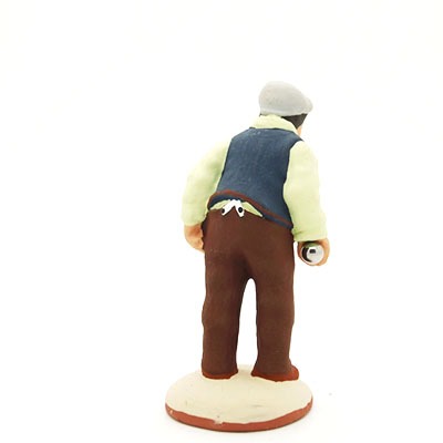 santon de provence peint à la main Bouliste tireur dos