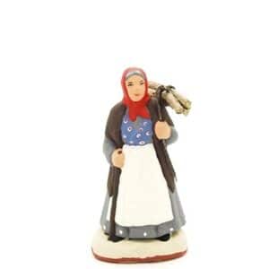 santon peint à la main La femme au fagot