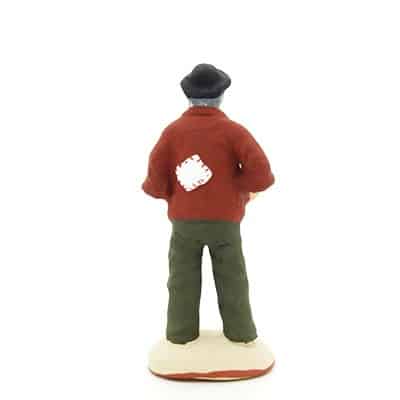 santon de provence peint à la main mendiant dos