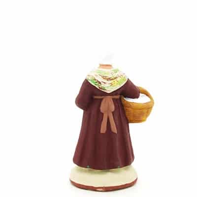 santon peint à la main femme au lapin dos