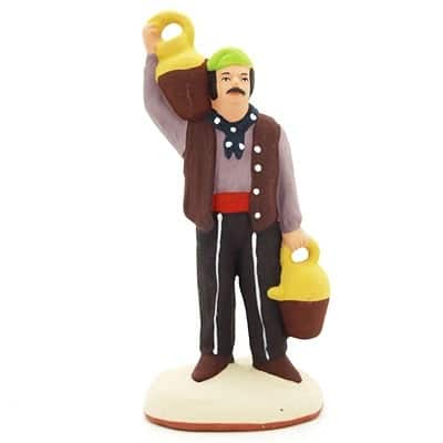 santon de provence peint à la main homme à la cruche