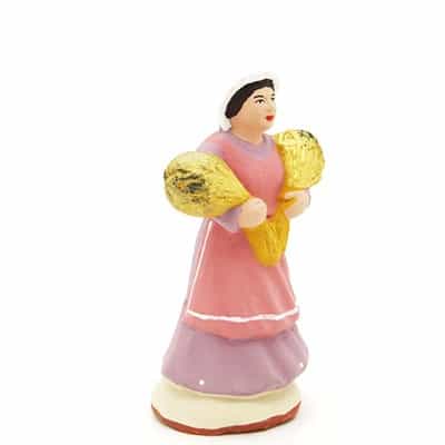 santon peint main la femme aux blés profil