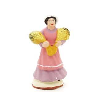 santon peint main la femme aux blés