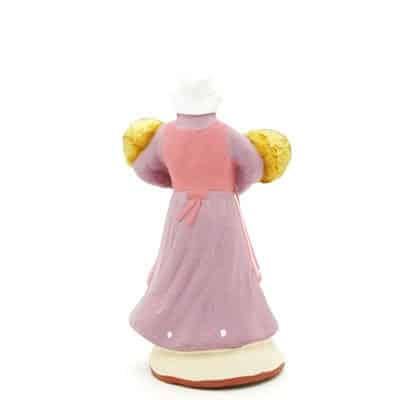 santon peint main la femme aux blés dos