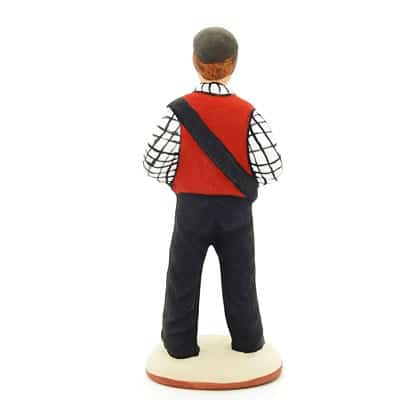 santon peint mains Accordéoniste dos