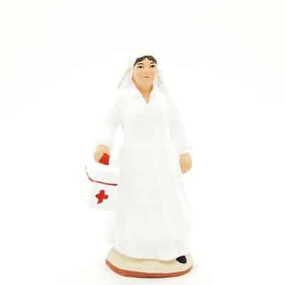 santon de provence peint à la main infirmière