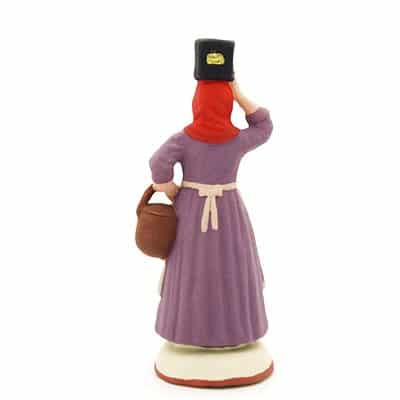 santon peint à la main femme au fourreau dos