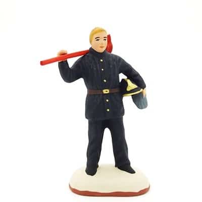 santon de provence peint à la main pompier