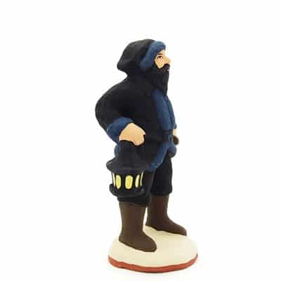 santon de provence peint à la main pere fouettard profil