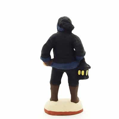 santon de provence peint à la main pere fouettard dos