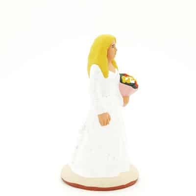 santon de provence peint à la main la mariée profil