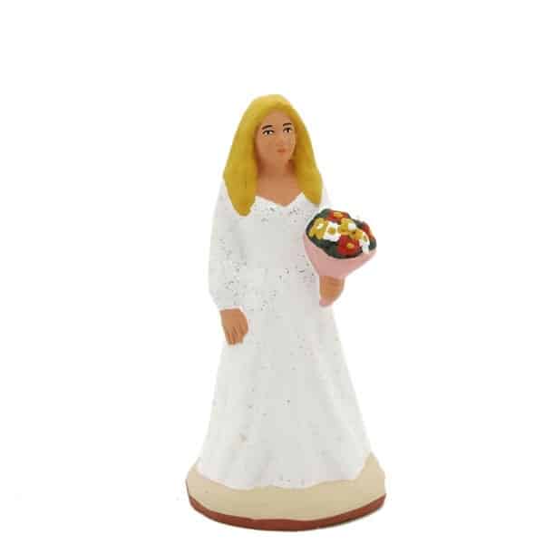 santon de provence peint à la main la mariée