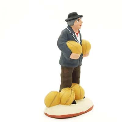 santon de provence peint à la main homme aux melons profil