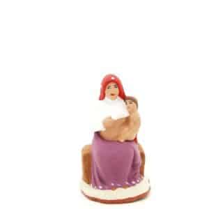 santon de provence peint à la main vierge à l'enfant