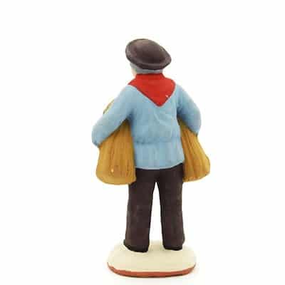 santon de provence peint à la main l'homme aux blés dos