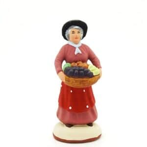 santon peint à la main femme aux fruits