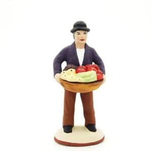 santon de provence peint à la main homme aux fruits