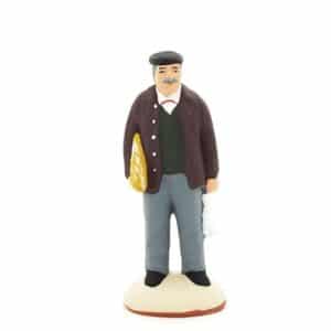 santon de provence peint à la main homme a la baguette de pain