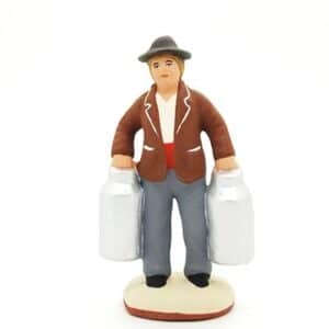 santon de provence peint à la main laitier