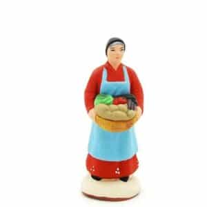 santon peint à la main femme aux légumes