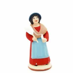 santon peint à la main la fileuse debout