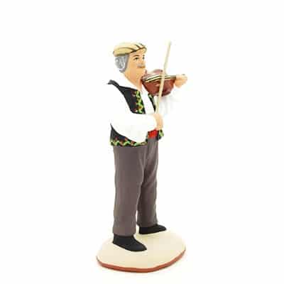 santon de provence peint à la main violoniste profil