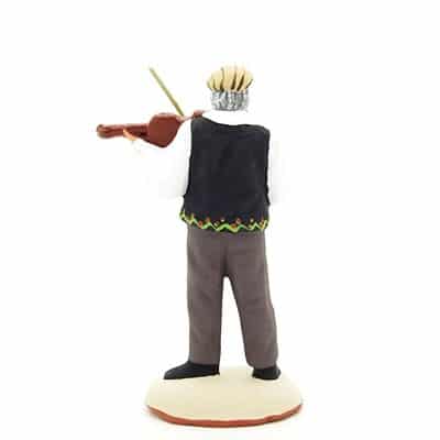 santon de provence peint à la main violoniste dos