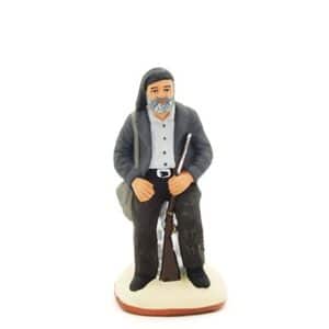 santon de Provence peint mains vieux corse au fusil