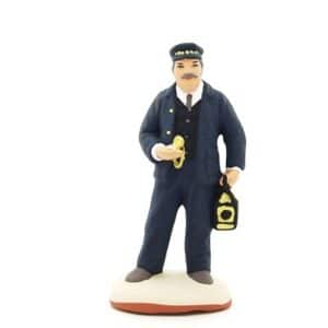 Santon peint à la main le chef de gare