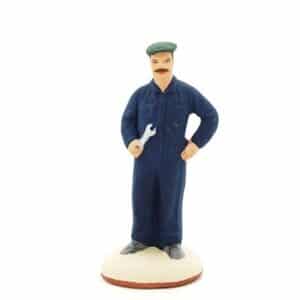 santon de provence peint à la main le mécanicien