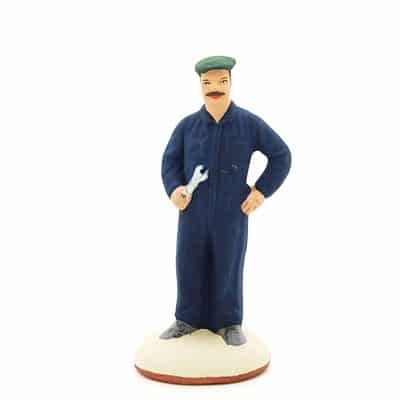 santon de provence peint à la main le mécanicien