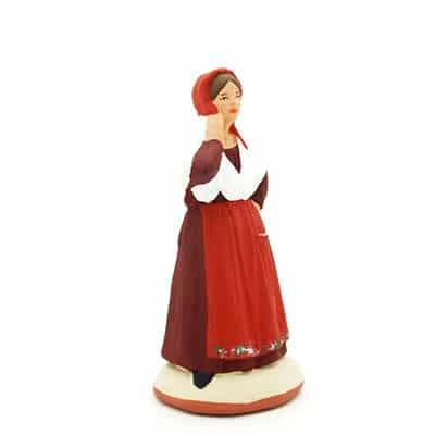 Santon de provence la commère du village peint à la main profil