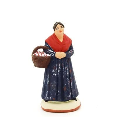 Santon de Provence la commere au panier peint à la main