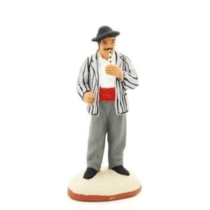 Joueur de pipeau santon de provence peint à la main