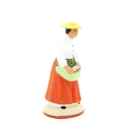 santon de provence cueilleuse debout peint a la main profil