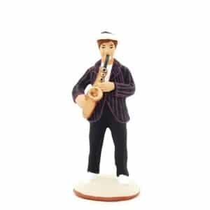 Homme au saxo santon peint à la main