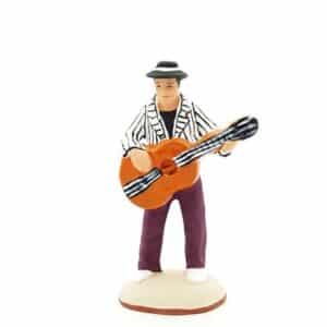 Homme à la guitare santon peint à la main