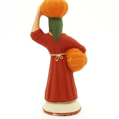 santon de provence peint à la main femme à la courge dos