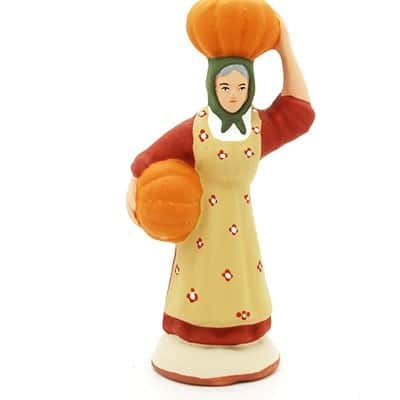 santon de provence peint à la main femme à la courge