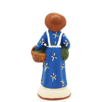 santon peint à la main femme fleuriste dos